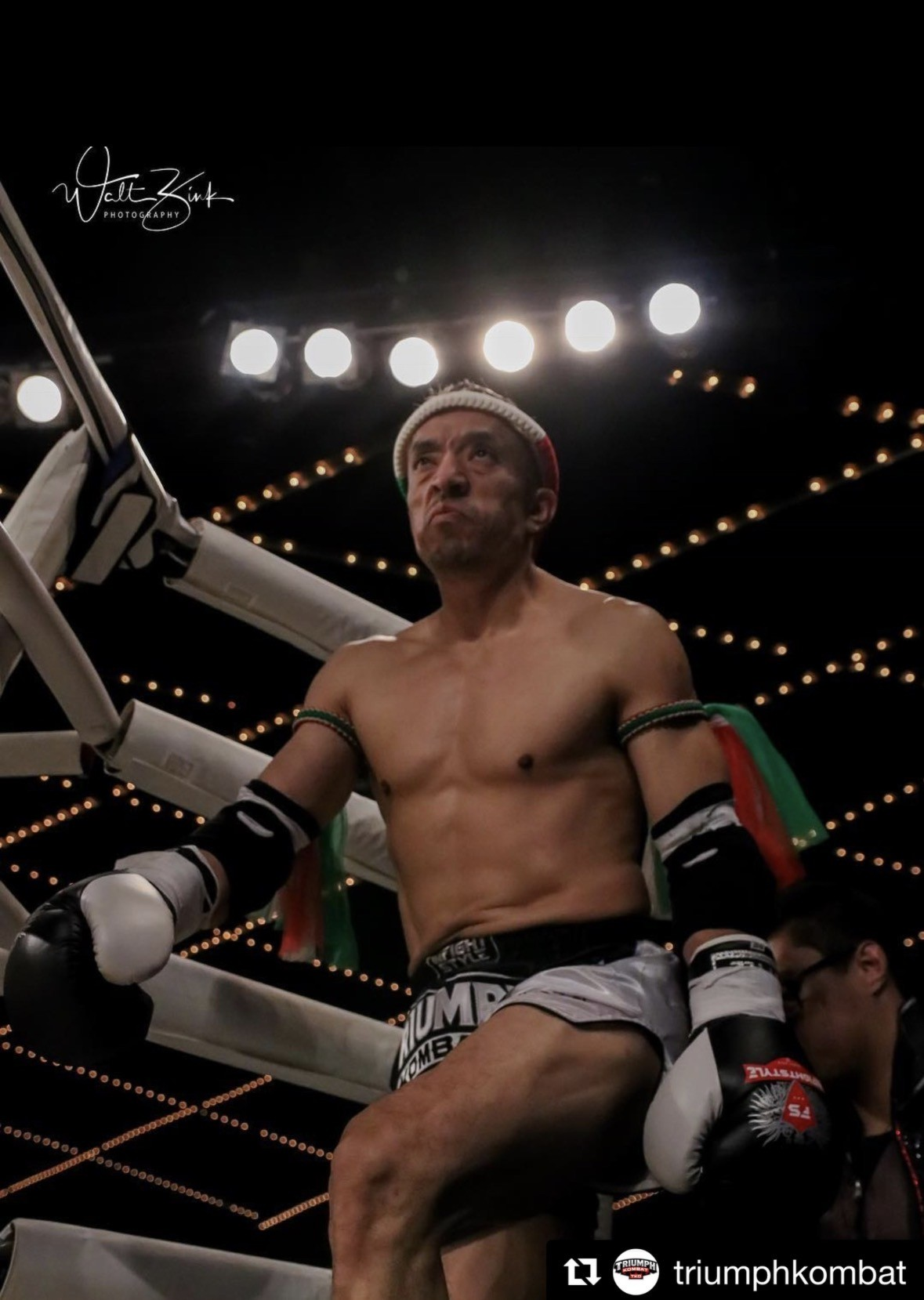 Head Coach Ricky Mora in the ring before a fight